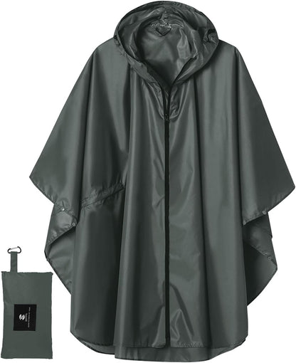 SaphiRose Unisex Rain Poncho Raincoat Hooded for Adults Women with Pockets