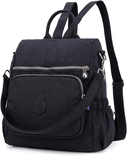 MINTEGRA Women Shoulder Backpack Multi-Pocket Nylon Purse Large Capacity Waterproof Casual Daypack