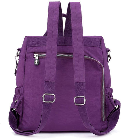 MINTEGRA Women Shoulder Backpack Multi-Pocket Nylon Purse Large Capacity Waterproof Casual Daypack