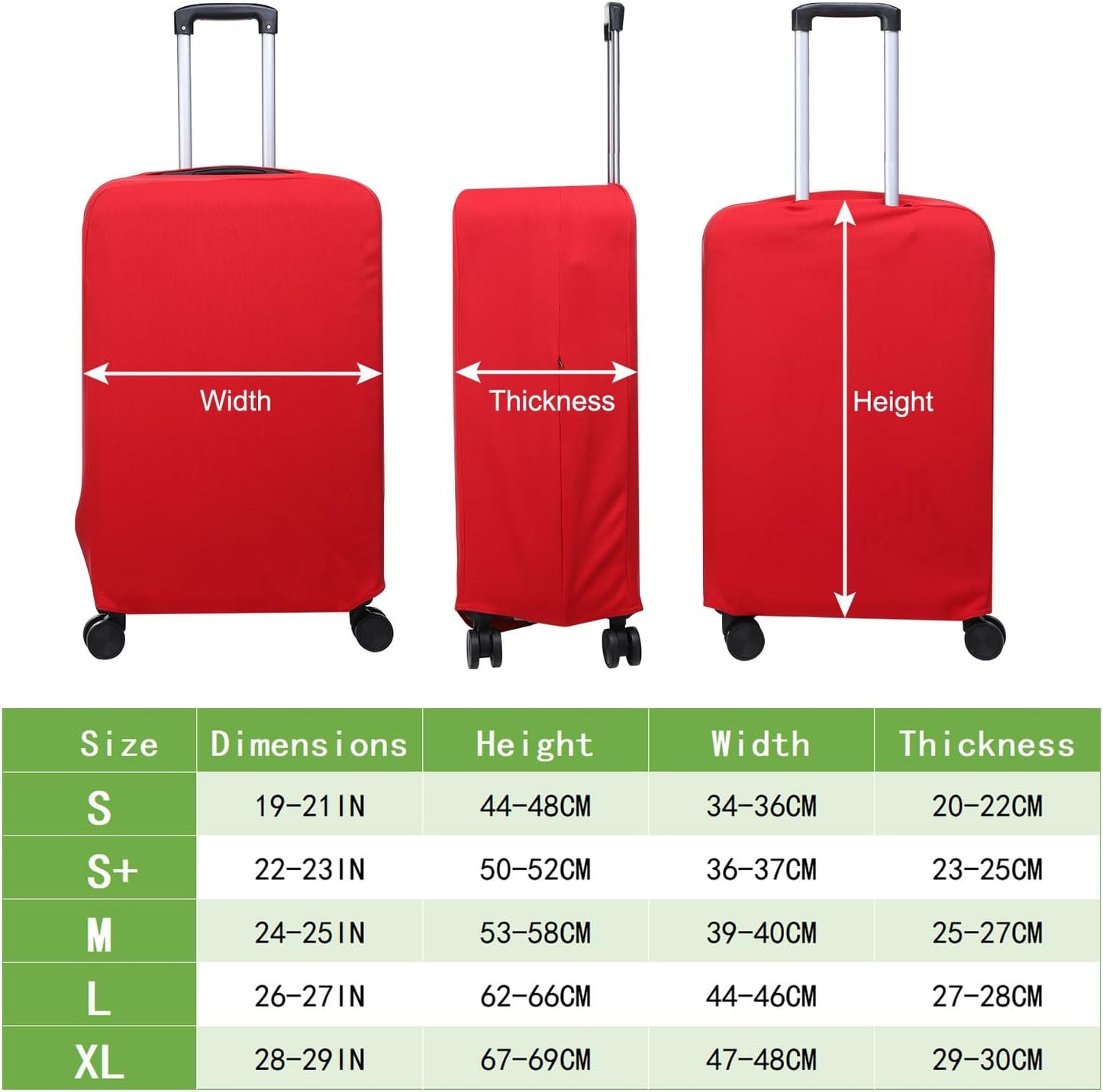PATIKIL Luggage Cover, Suitcases Covers Elastic Carry on Cover Protector Washable Scratch-Resistant Fits 28-29 Inch Luggage for Travel Business Trips, Red