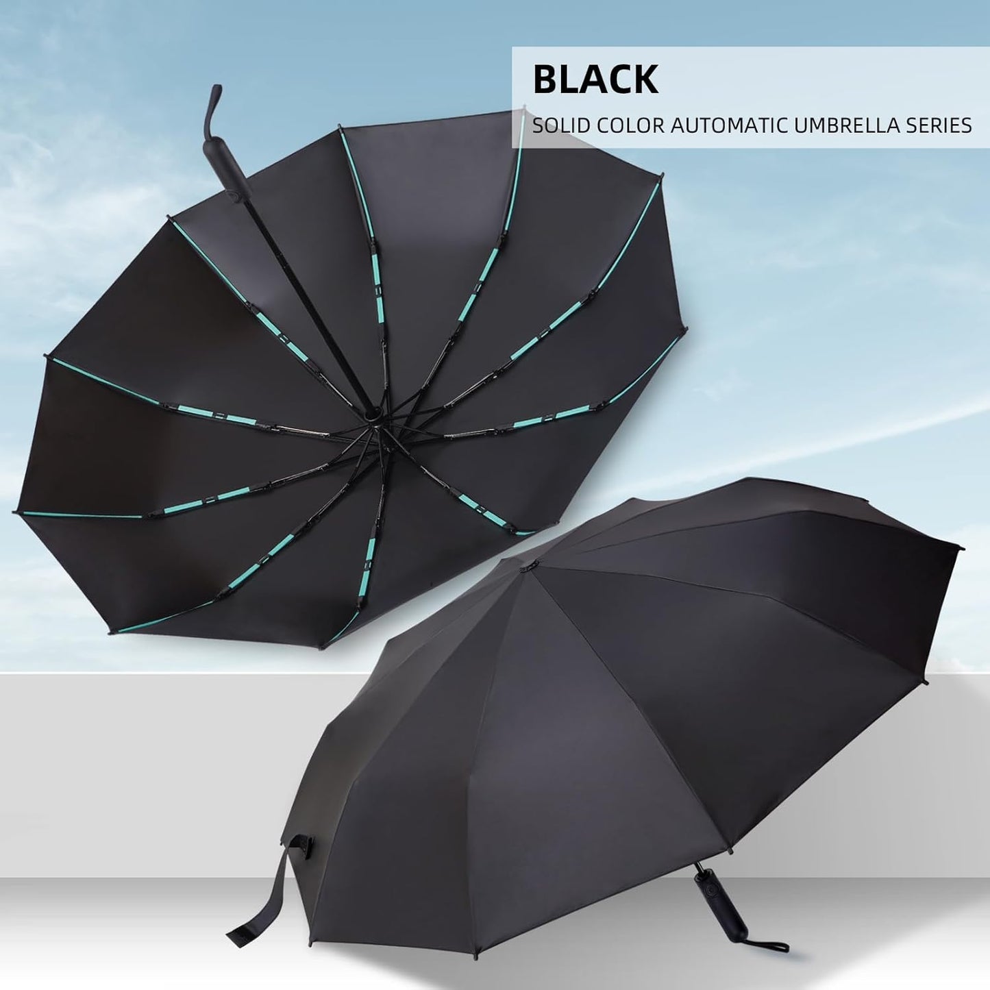 Folding Umbrella Anti-UV Compact Durable Folding Umbrella Auto Open Close Windproof Travel Umbrella Premium Grip Fits Backpack