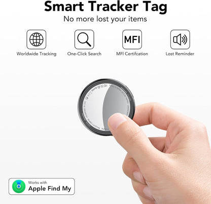 2025 New [Apple MFi Certified] (iOS Only) Air Tracker Tags-4 Pack, Bluetooth Tracker for Apple Find My, Replaceable Battery, Key Finder and Item Locator Smart Tag for Keys, Bags, Luggage, Pets, Wallet