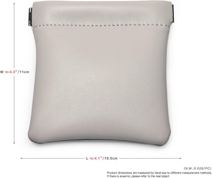 PU Leather Jewelry Travel Bag Leather Jewelry Pouch Christmas,Wedding Party Favor Gift Bag (L, Grey)