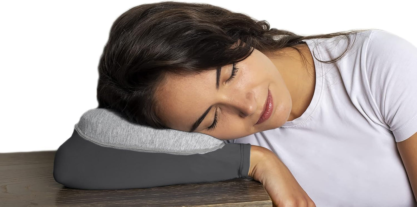 Arm Pillow, Portable Travel Memory Foam Pillow, Ultra Slim and Comfortable (Grey)