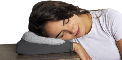 Arm Pillow, Portable Travel Memory Foam Pillow, Ultra Slim and Comfortable (Grey)