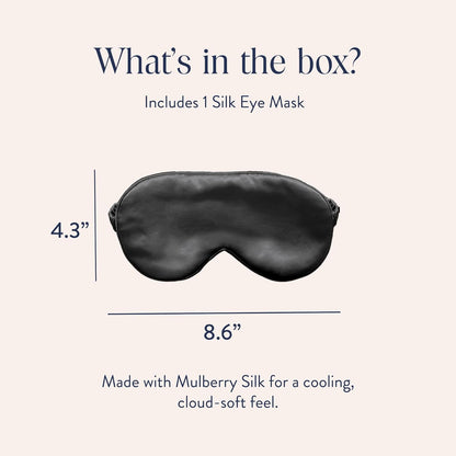 Brooklinen Silk Eye Mask for Sleeping – Carbon Grey, 100% Mulberry Silk Sleep Mask with Soft Elastic Strap, Machine Washable, Breathable & Cool-to-The-Touch – Ideal for Sleeping & Traveling