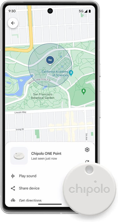 Chipolo ONE Point - 4 Pack - Key Finder, Bluetooth Tracker for Keys, Bag, Item Finder - Works with Google's Find My Device app (Android only) (Off White)