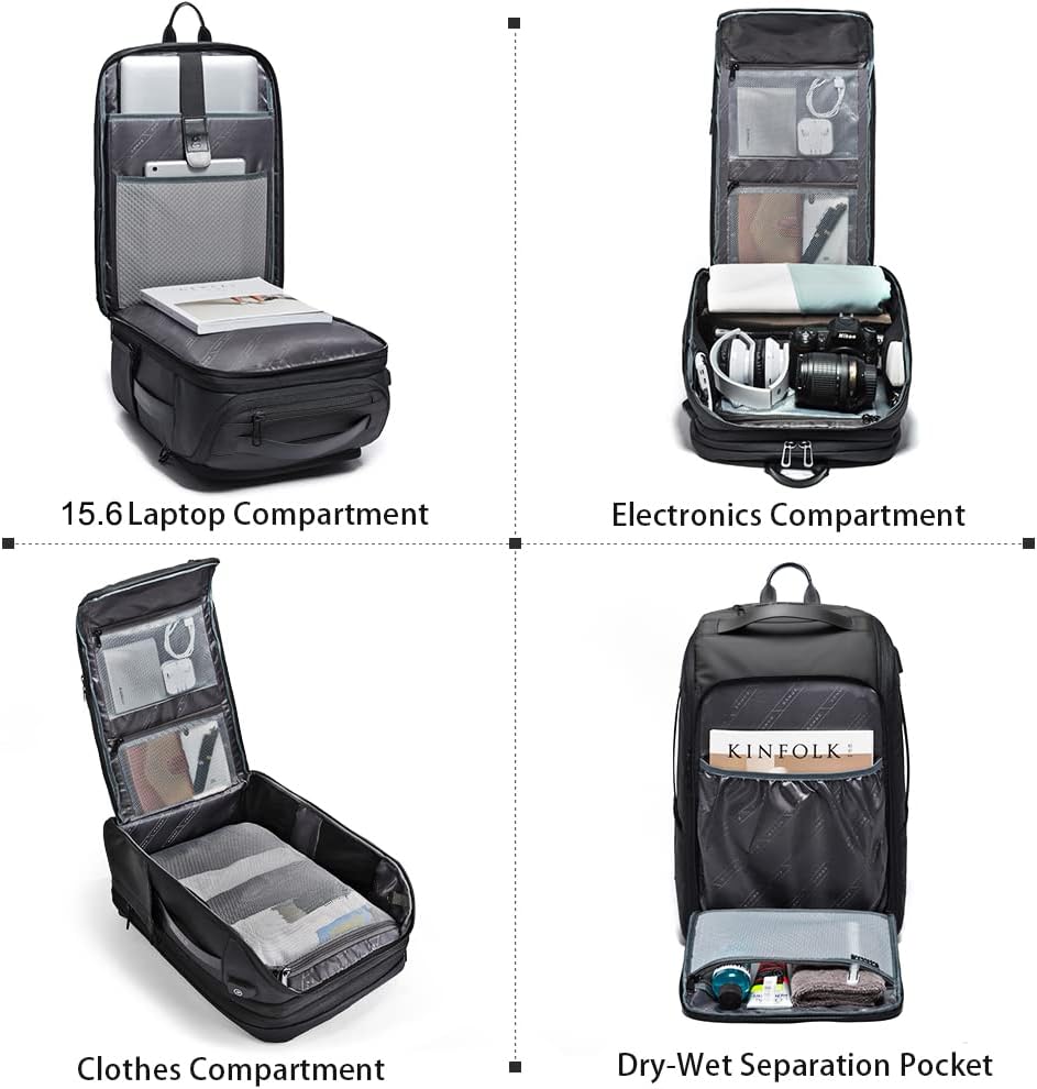 BANGE Travel Backpacks,Weekender Carry On Backpack, Waterproof Men's Business Laptop Backpack for 15.6inch