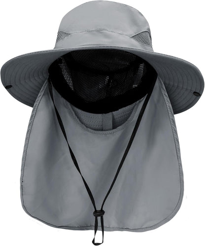 PFFY Sun Bucket Hats for Men Women 3” Wide Brim UPF 50+ Fishing & Beach Hat