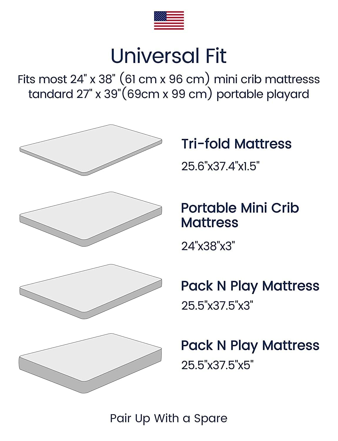 TotAha Mini Crib Sheets Boho Rainbow, Hypoallergenic Pack N Play Mattress Sheets, Buttery Soft Pack and Play Fitted Sheets 24x38x5, 2 Pack