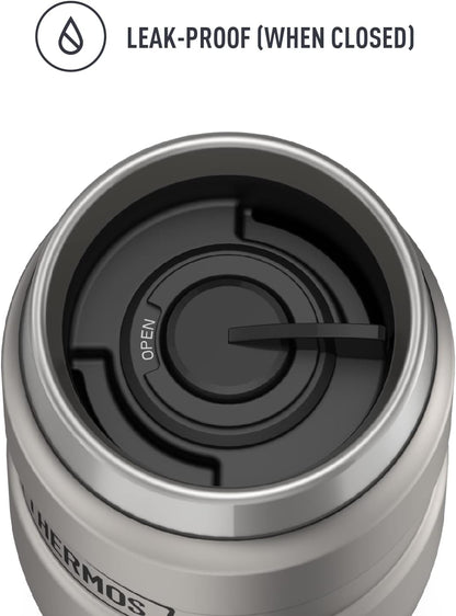THERMOS Stainless King Travel Tumbler, 16 Ounce, Vacuum-Insulated | Matte Steel | Pack of 4