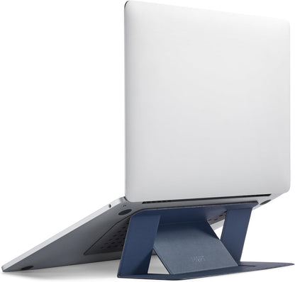 MOFT Laptop Stand for Desk, Adhesive MacBook Computer Stand with 2 Adjustable Viewing Angles, Foldable and Portable Laptop Riser Compatible with 11"-16" Laptops, Navy Blue
