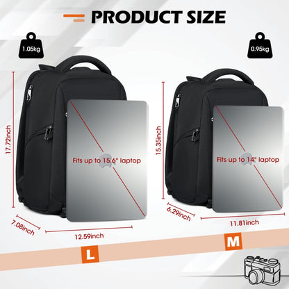 SDYSM Camera Bag Backpack Professional for DSLR SLR Mirrorless Camera Waterproof Laptop Back Pack 14 Inch with Rain Cover Anti Theft Travel Case Large Capacity Photography Backpack Black