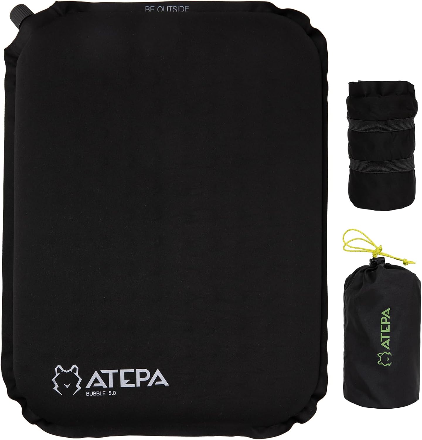 ATEPA Inflatable Stadium Seat Cushion, Self-Inflating Memory Foam Stadium Seats Bleacher Seat Chair Cushion Pad for Airplane Travel Backpacking Sports Events