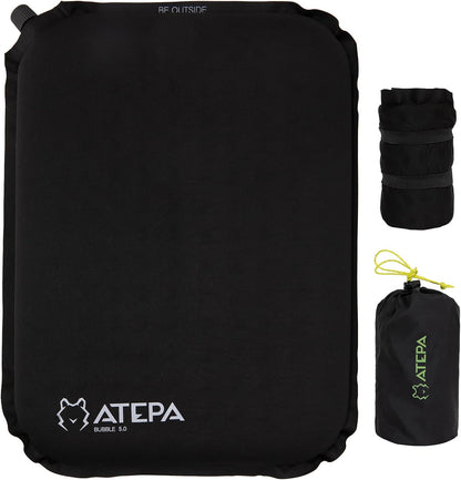 ATEPA Inflatable Stadium Seat Cushion, Self-Inflating Memory Foam Stadium Seats Bleacher Seat Chair Cushion Pad for Airplane Travel Backpacking Sports Events
