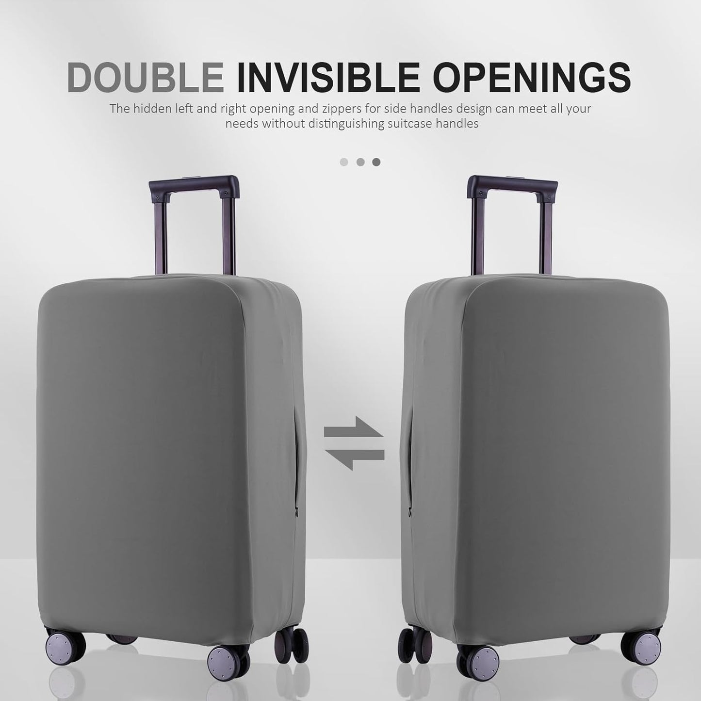Travel Luggage Cover Suitcase Protector Scratch-Resistant Fit 19-31 Inch Suitcase, Not Included Suitcase (Slate Gray, L(26-27 inch))