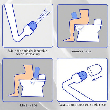 Portable Bidet for Travel-350ml Bottle with Adjustable Nozzle (Angled & Straight) , Gentle Portable Cleansing