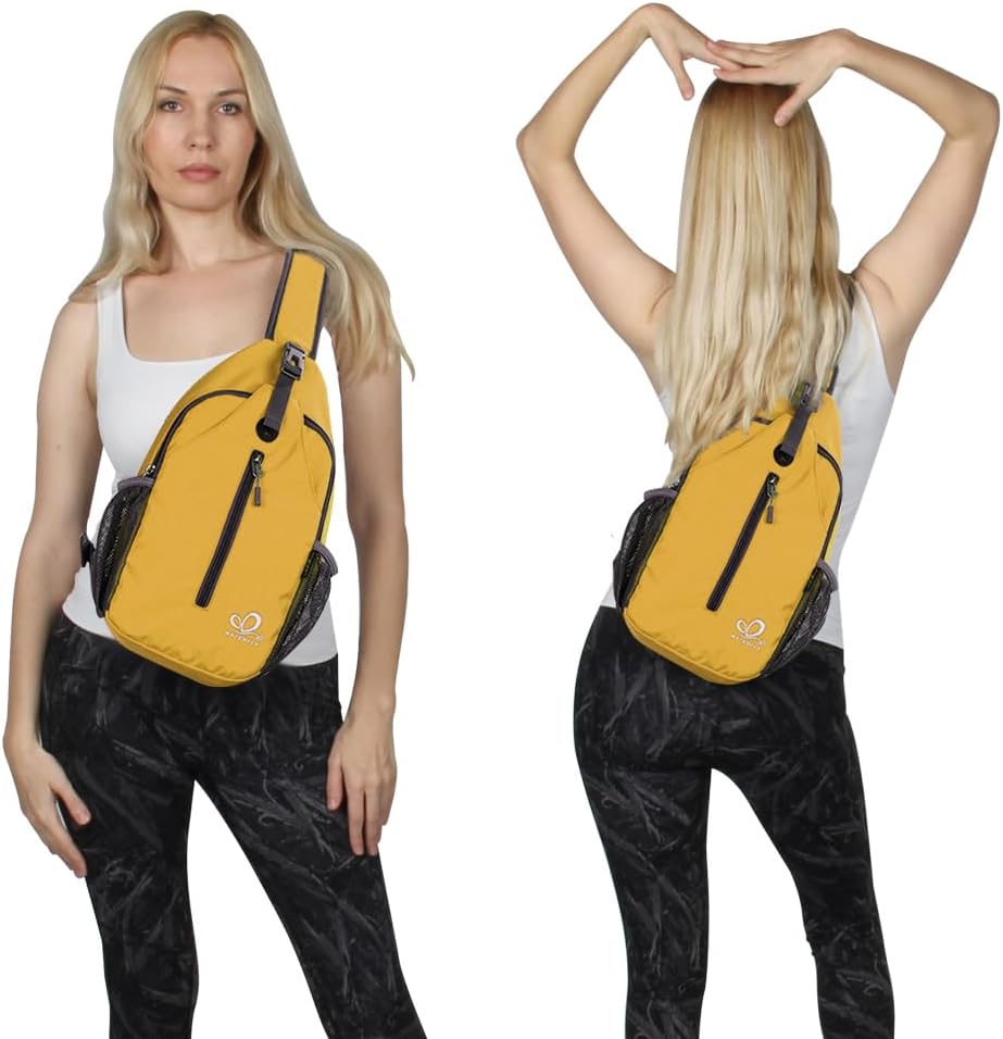 WATERFLY Crossbody Sling Backpack Sling Bag Travel Hiking Chest Bag Daypack