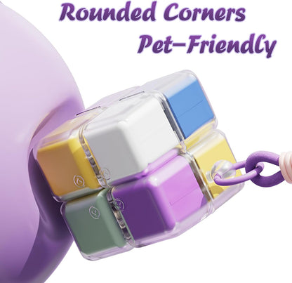 Purse Pill Organizer,Magnetic Cube Cute Pill Box,Pill Compact with 8 Compartment,Vitamin Container Weekly Pill Case (Multi-Color)