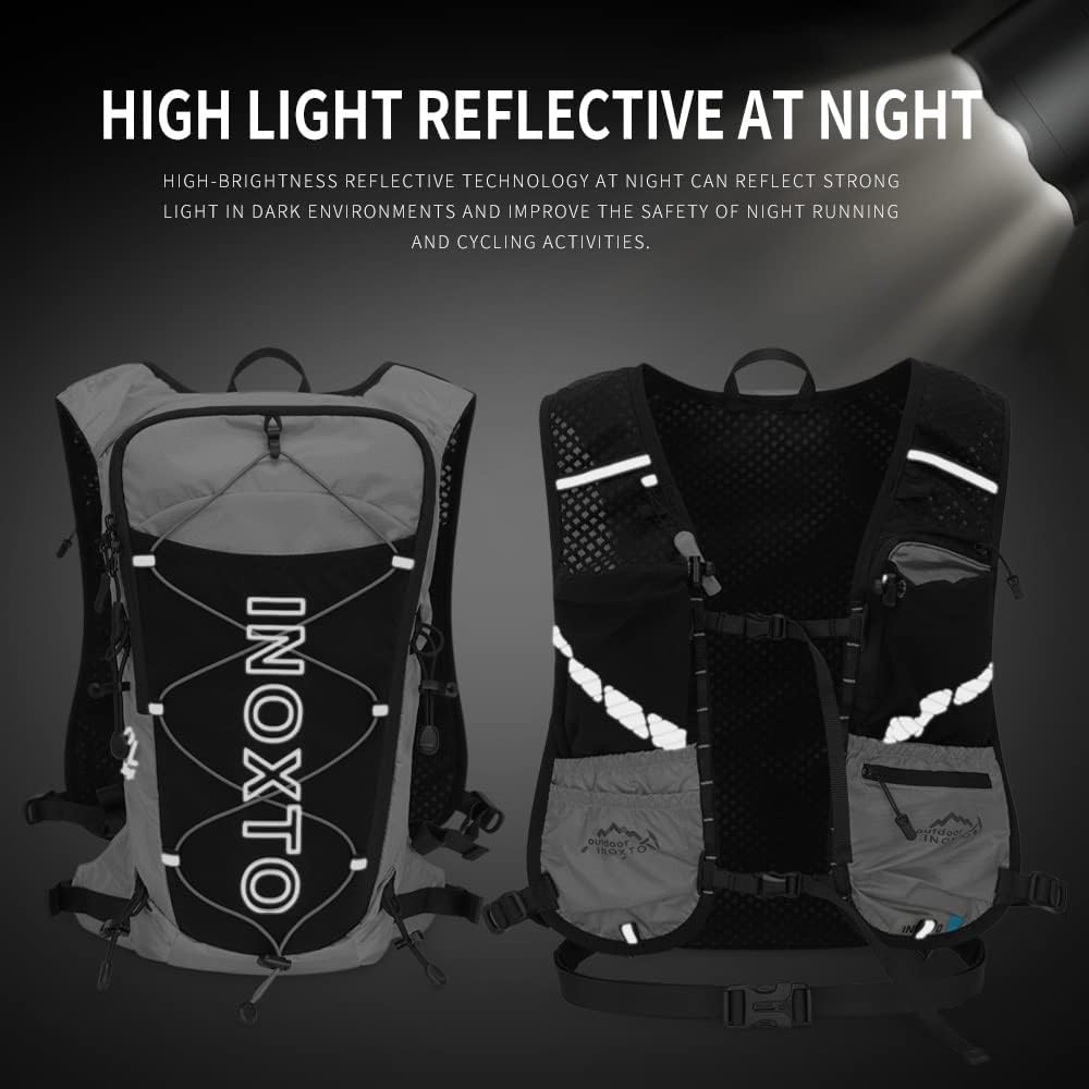 INOXTO Hydration Pack Backpack ，Water Backpack with 2L Leakproof Water Bladder, Running Hydration Vest for Man, Daypack for Cycling Motocross Climbing Trail Running