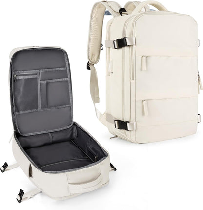 coowoz Travel Backpack For Women Men,Carry On Backpack,Hiking Backpacks Waterproof Outdoor Sports Rucksack Casual Daypack travel essentials（Off White）