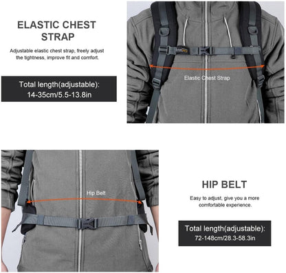 MOUNTAINTOP 40L Hiking Backpack Lightweight Travel Backpack for Men&Women Outdoor Camping Backpacking