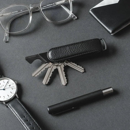 Jibbon Italian Premium Leather Key Organizer - Stylish Key Holder with Marine Grade 316 Stainless Steel, Compact EDC Keychain