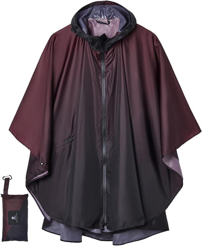 SaphiRose Rain Poncho Jacket Coat Hooded for Adults with Pockets