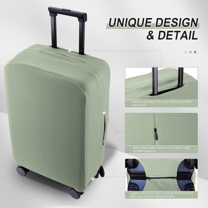 Travel Luggage Cover - Scratch-Resistant Fit 19-31 Inch Suitcase Protector (Cyan, S(19-21 inch))