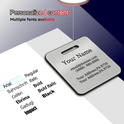 （2-Pack） Stainless Steel Custom Luggage Tags - Laser Engraved Personalized Travel Tags - Custom Name Identification Tags: for Suitcases, Backpacks, Bags and More (Rose Gold)