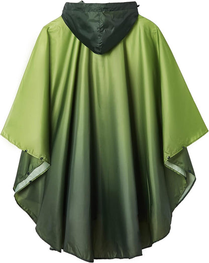 SaphiRose Rain Poncho Jacket Coat Hooded for Adults with Pockets