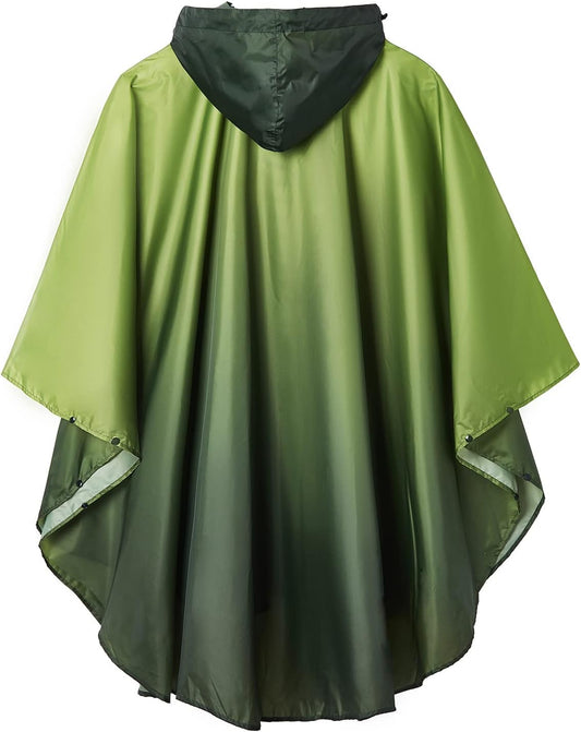 SaphiRose Rain Poncho Jacket Coat Hooded for Adults with Pockets