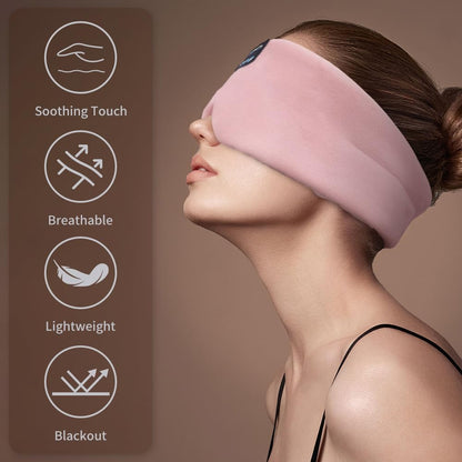 Joythink Sleep Headphones Bluetooth Sleep Mask Silk Kids Children Headband Earphones Bluetooth Eye Mask for Sleeping On Side Blackout Soft Sleep Earphones Music Eye Cover