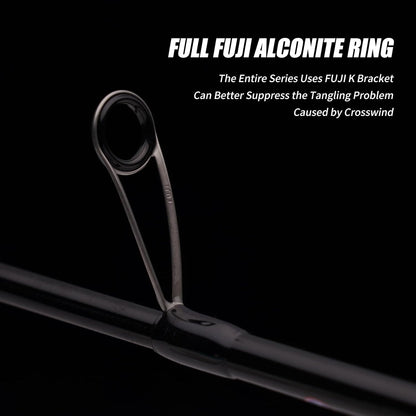PURELURE Telescopic Fishing Rod Ultralight or Light, Carbon Fiber Rod Spinning & Casting, Fuji Alconite Ring and Reel Seat, One-Piece Mixed Carbon/4A Cork Handle, Spare Solid Tip, Portable Travel Rod
