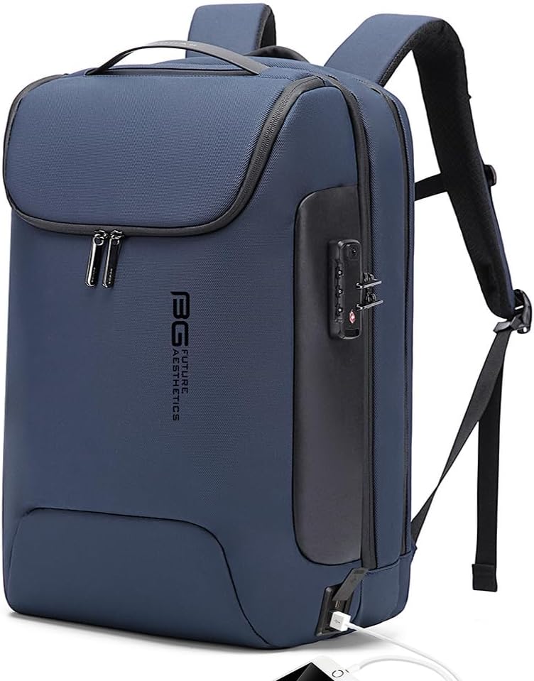 BANGE Mens Business Backpack for Work, Computer Backpacks for Laptops for 17.3 Inch, Men's Backpack with Lock Anti Theft, Backpack for Traveling with USB charging Port