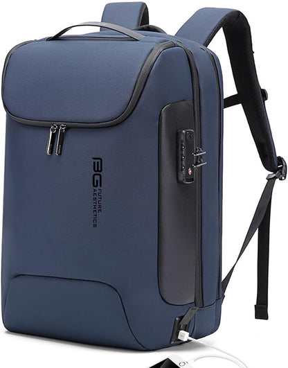 BANGE Mens Business Backpack for Work, Computer Backpacks for Laptops for 17.3 Inch, Men's Backpack with Lock Anti Theft, Backpack for Traveling with USB charging Port
