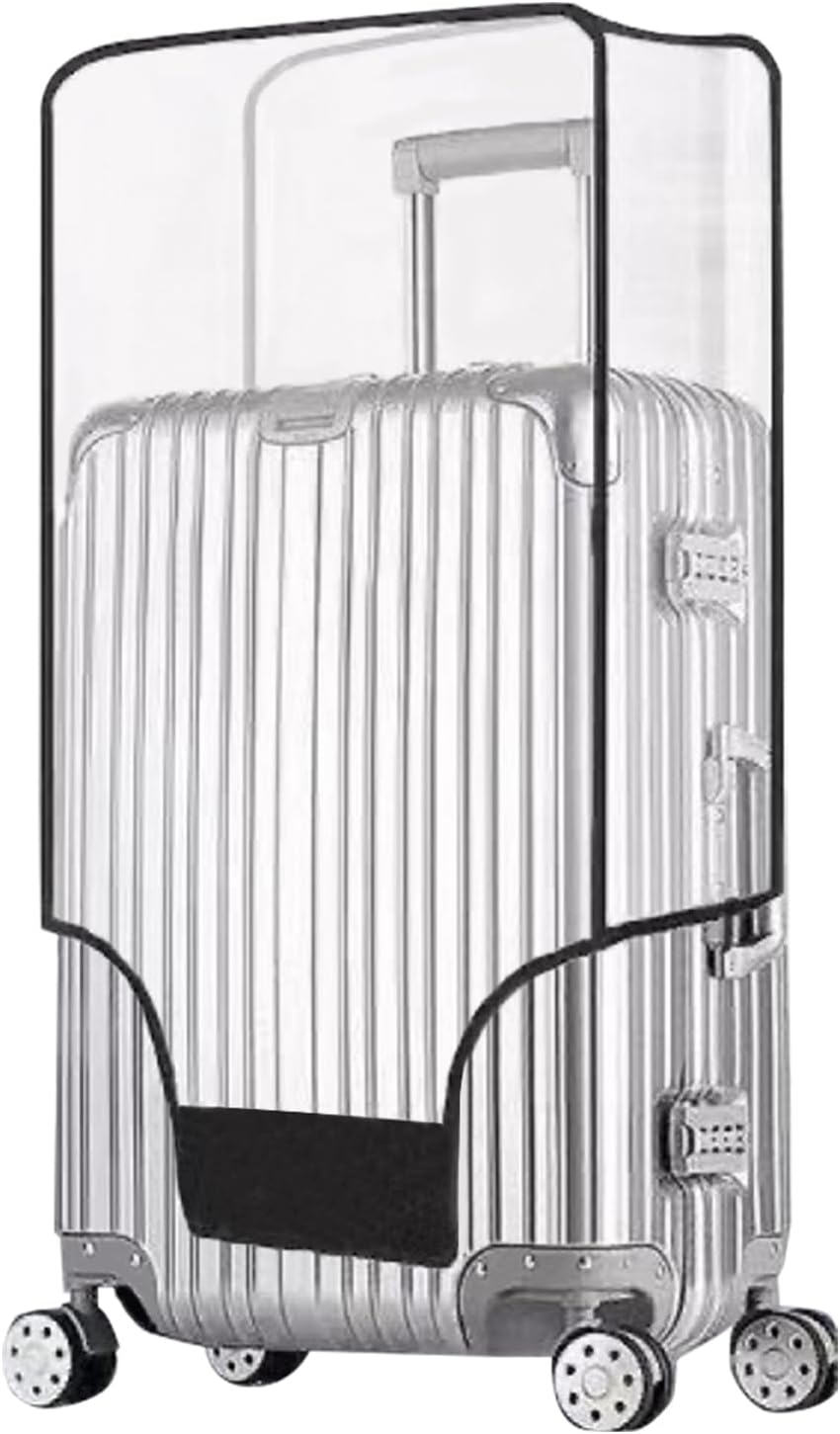 Clear Suitcase Cover - 20 24 26 28 30 Inch Waterproof PVC Suitcase Cover - Transparent Travel Suitcase Wrap - Protective Cover Case for Wheeled Luggage (26-Inch)