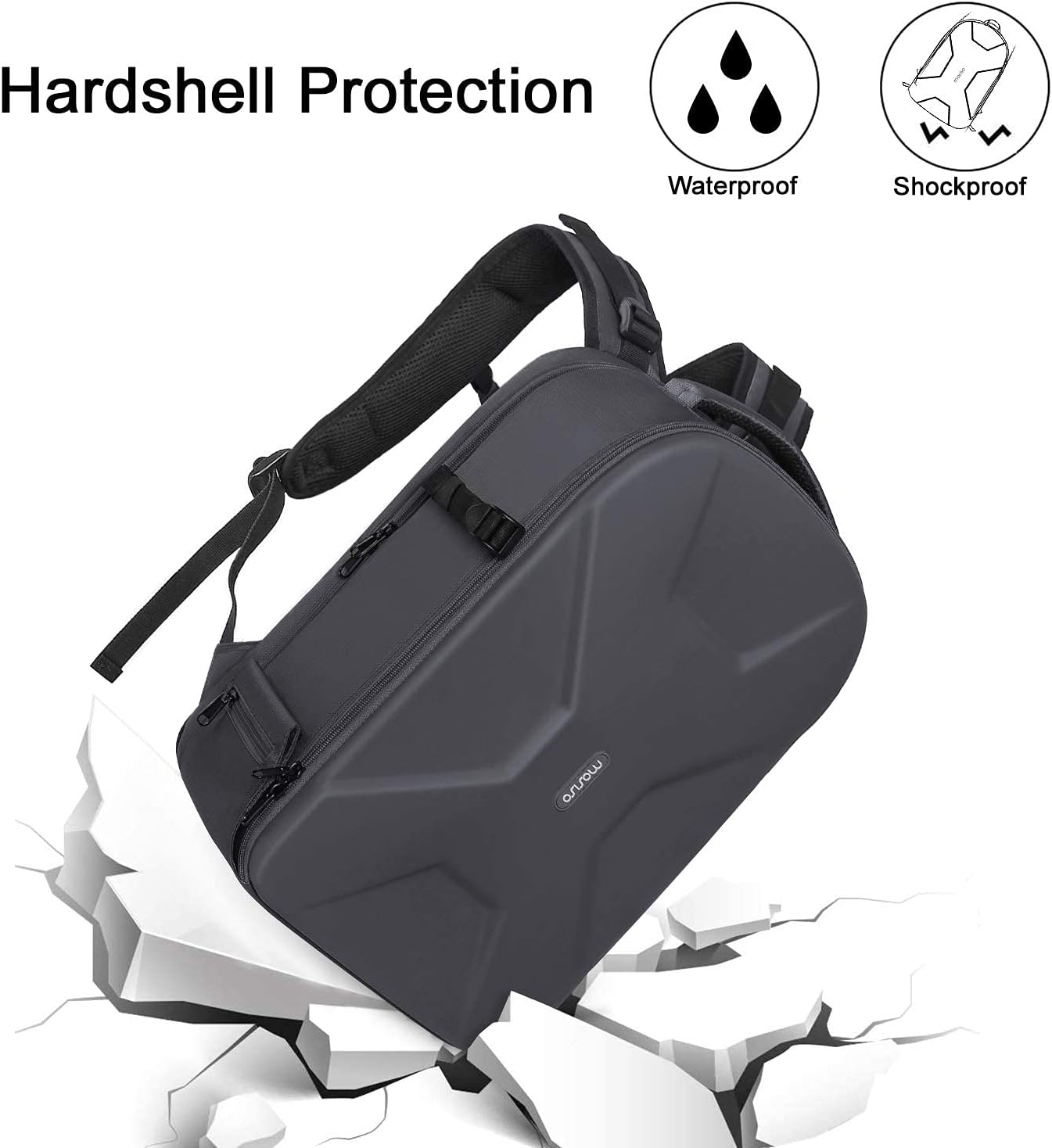 MOSISO Camera Backpack, DSLR/SLR/Mirrorless Photography Camera Bag 15-16 inch Waterproof Hardshell Case with Tripod Holder&Laptop Compartment Compatible with Canon/Nikon/Sony, Gray