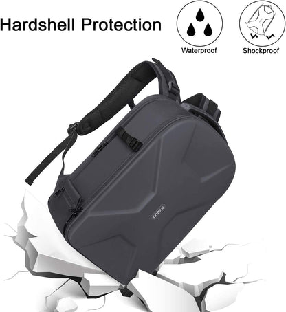 MOSISO Camera Backpack, DSLR/SLR/Mirrorless Photography Camera Bag 15-16 inch Waterproof Hardshell Case with Tripod Holder&Laptop Compartment Compatible with Canon/Nikon/Sony, Gray