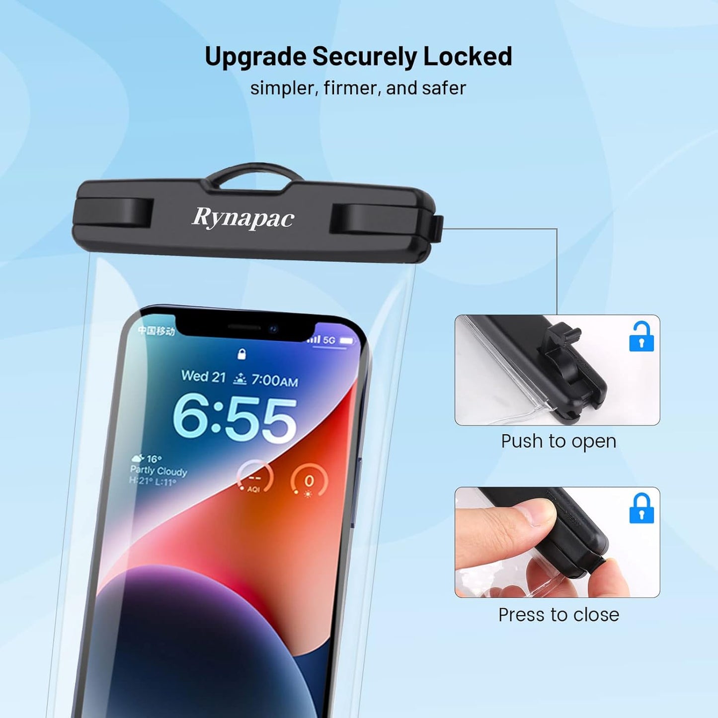 Waterproof Phone Pouch Bag - 8.5in Water Proof Cell Phone Case for Beach Travel Must Haves, Waterproof Phone Holder with Lanyard for iPhone 16 15 Pro Max Galaxy S24 S23 Ultra Pixel,Cruise Essentials