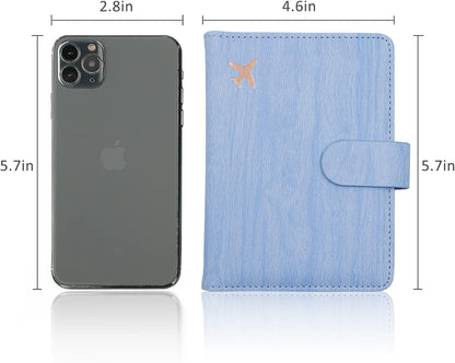 Melsbrinna Rfid Passport Holder for Travel women/Men, Cute Passport Wallet Rfid Blocking Card Slots, Rfid Passport Cover/CaseTravel Wallet, Passport Book Holder (1, Blue4)