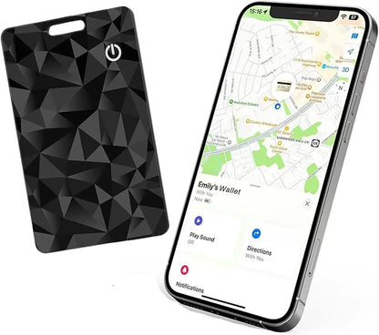Wallet Tracker Card, Rechargeable Thin Finder, Works with Apple Find My (iOS Only), Item Locator for Luggage Tags, Passports, Phone, IP68 Waterproof