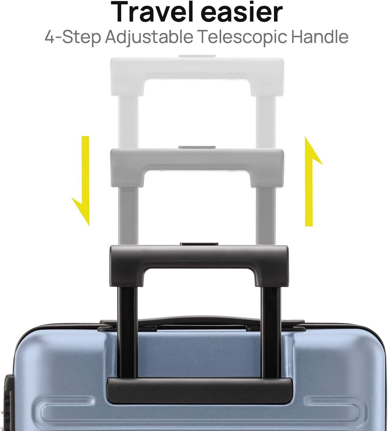 Carry on Luggage 22 X 14 X 9 Airline Approved, 20 Inch Luggage for 3-5 Days Travel, Double Spinner Wheels, 100% Hardshell PC, TSA Lock (09-Blue, Carry-On 20-Inch)