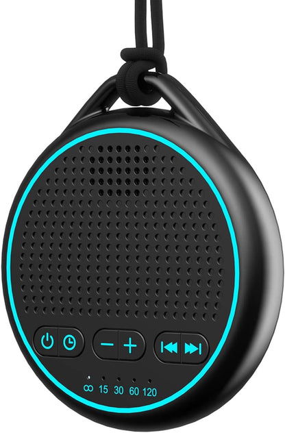 White Noise Sound Machine with 25 Soothing Natural Sounds Rechargeable Battery Portable for Travel 32 Volume Levels 5 Timers Compact Size for Baby Kids Adults Sleeping (Black-Upgrade)