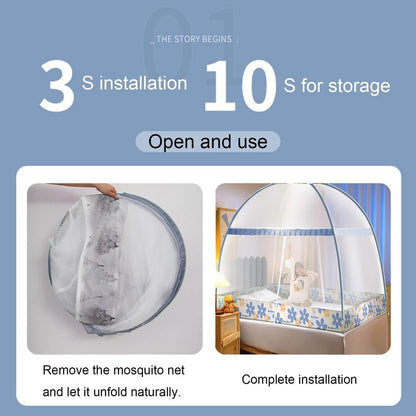 Pop-Up Mosquito Net Tent for Beds Portable Folding Canopy with Net Bottom, Fits Twin to King Size 79x71x59inch, Easy Install Wash for Baby Adults, Indoor Outdoor Use (Green RABIT-Queen Bed)