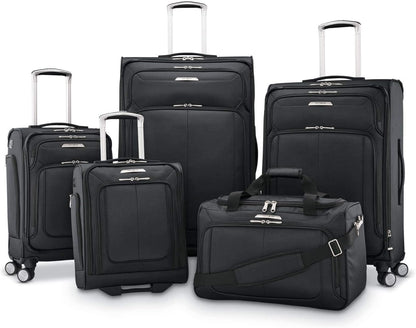 Samsonite Solyte DLX Softside Expandable Luggage with Spinner Wheels, Midnight Black, Checked-Large 29-Inch