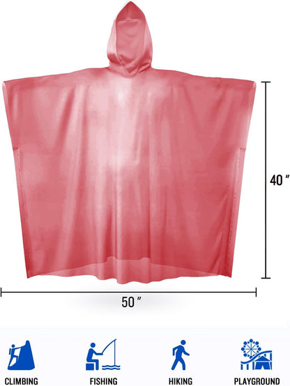 SaphiRose Disposable Rain Ponchos Emergency Clear Poncho
