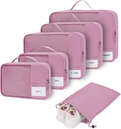 ECOHUB 4 Set /6 Set Packing Cubes for Travel Durable Suitcase Organizer Bags Set with Personalized Tag Various Sizes Travel Essentials Traveling Accessories for Luggage Machine Washable
