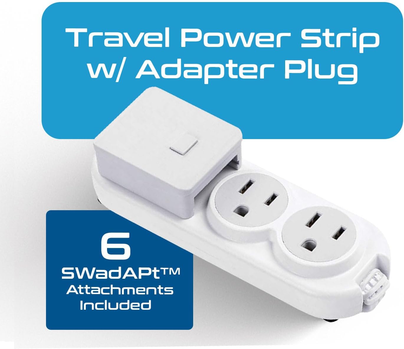 Ceptics Travel Power Strip W/ Adapter Plug Set - Equipped with USB, Type C for iPhone, Chargers, Cell Phones, Laptop - Plugs for Europe, Asia, China, USA, Africa, South America PS-2U