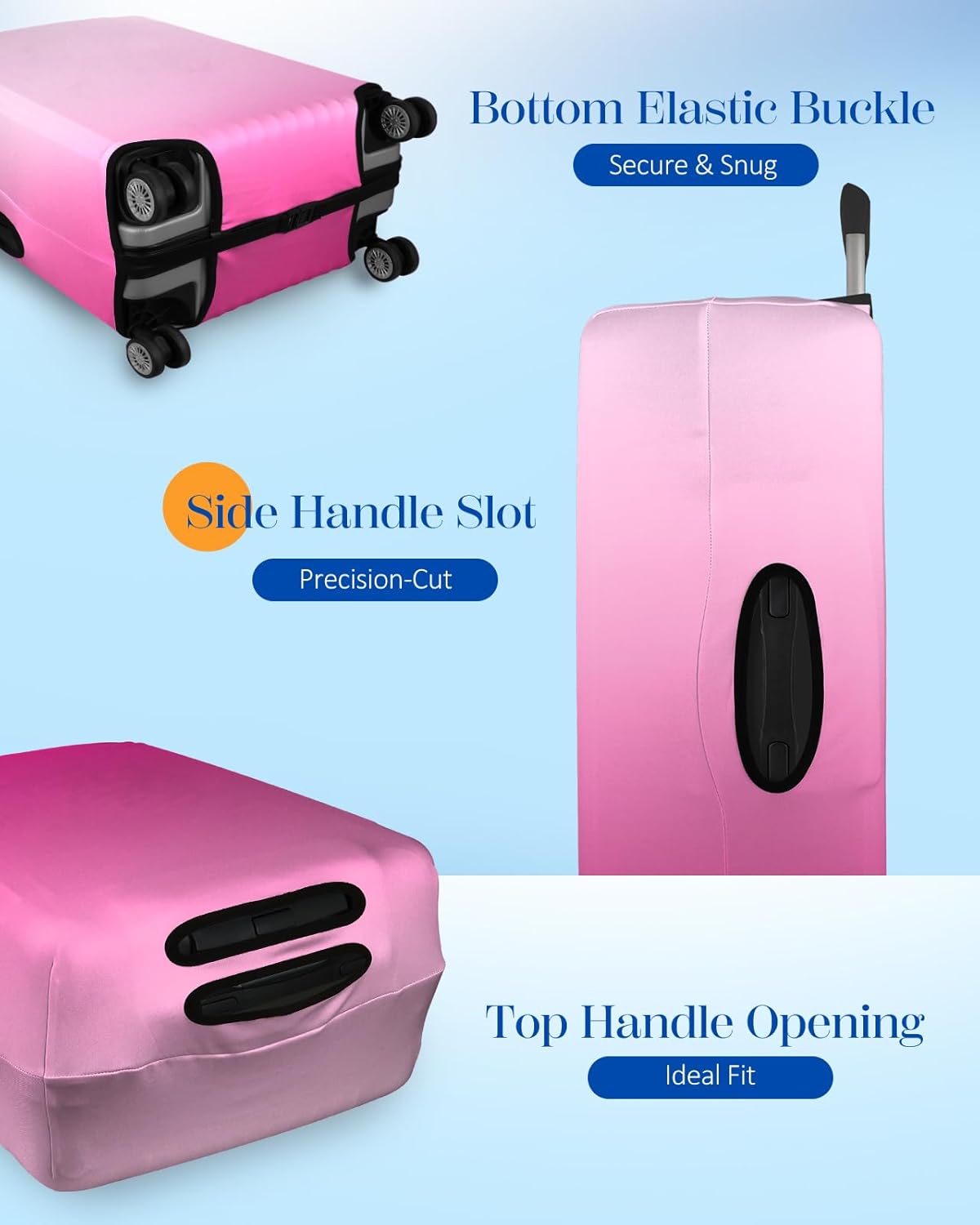 Slohif Luggage Cover for Suitcase Tsa Approved Protector - Luggage Sleeve Large Suit Case Cover Travel Stretch Baggage Case Protective Washable Fit 18-20 Inch Rose Gradient XS